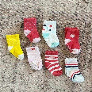 Carter's Kids Socks Set - Red, Yellow, Pink, White